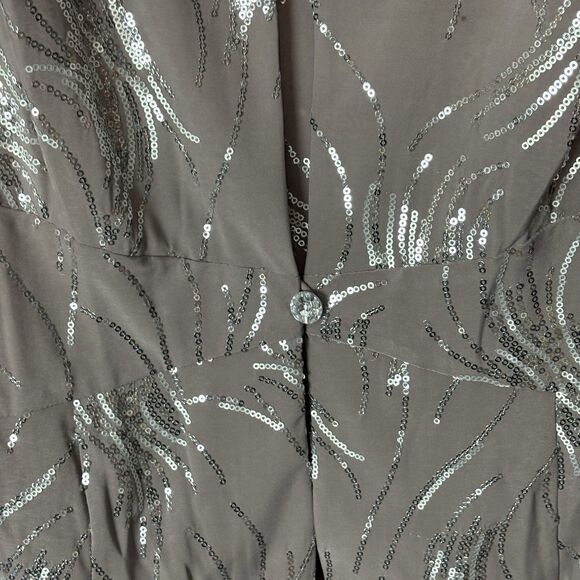 Alex Evenings Sequined A-Line Jacket Pewter Frost Size 16 Mother Of The Bride - Picture 7 of 14